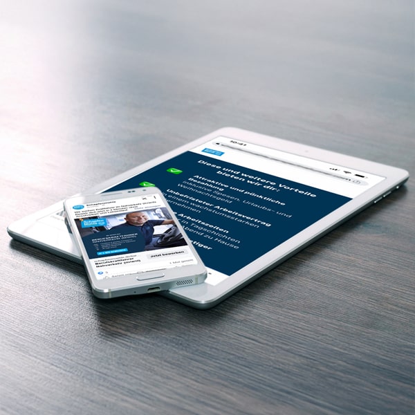 Bild von einer Social Recruiting Kampagne als Leistung unserer Online Marketing Agentur