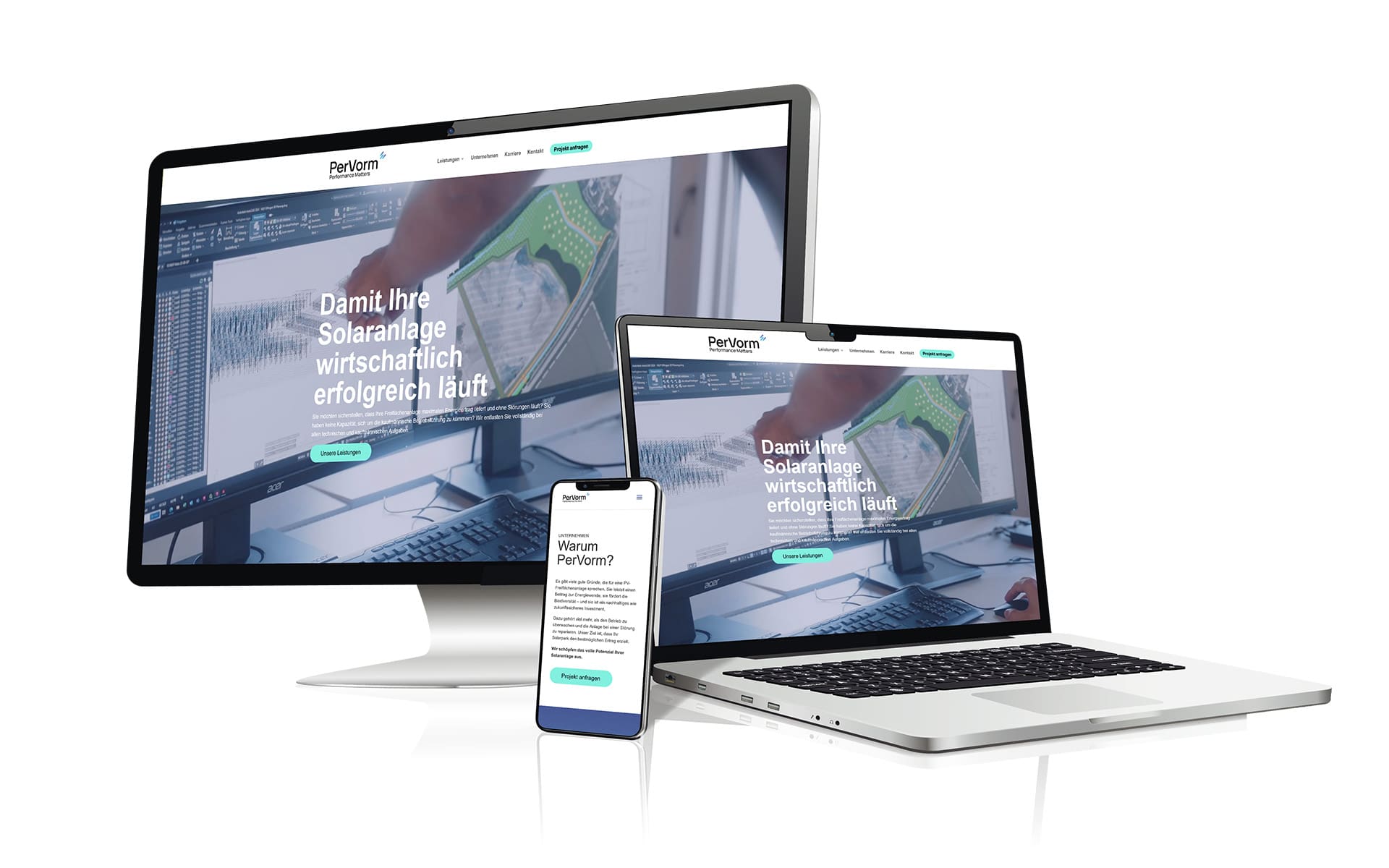 Bild mit einer Website auf einem Notebook